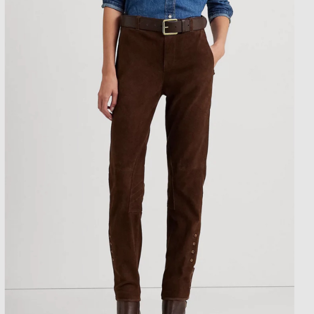 Lauren Ralph Lauren Straight-Leg Suede Pants
